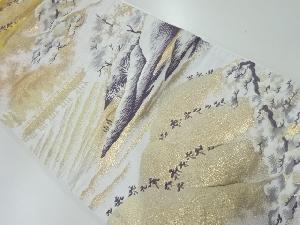 アンティーク　山並みに松模様織出し袋帯（材料）